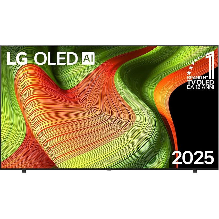 LG OLED AI B5 TV 65 pollici, Smart TV 4K, Processore α8 Gen2, webOS con AI, Dolby Vision e Atmos, Gaming con VRR, GSYNC e FreeSync 4K@120Hz, 4 HDMI 2.1, Alexa, OLED65B56LA 2025