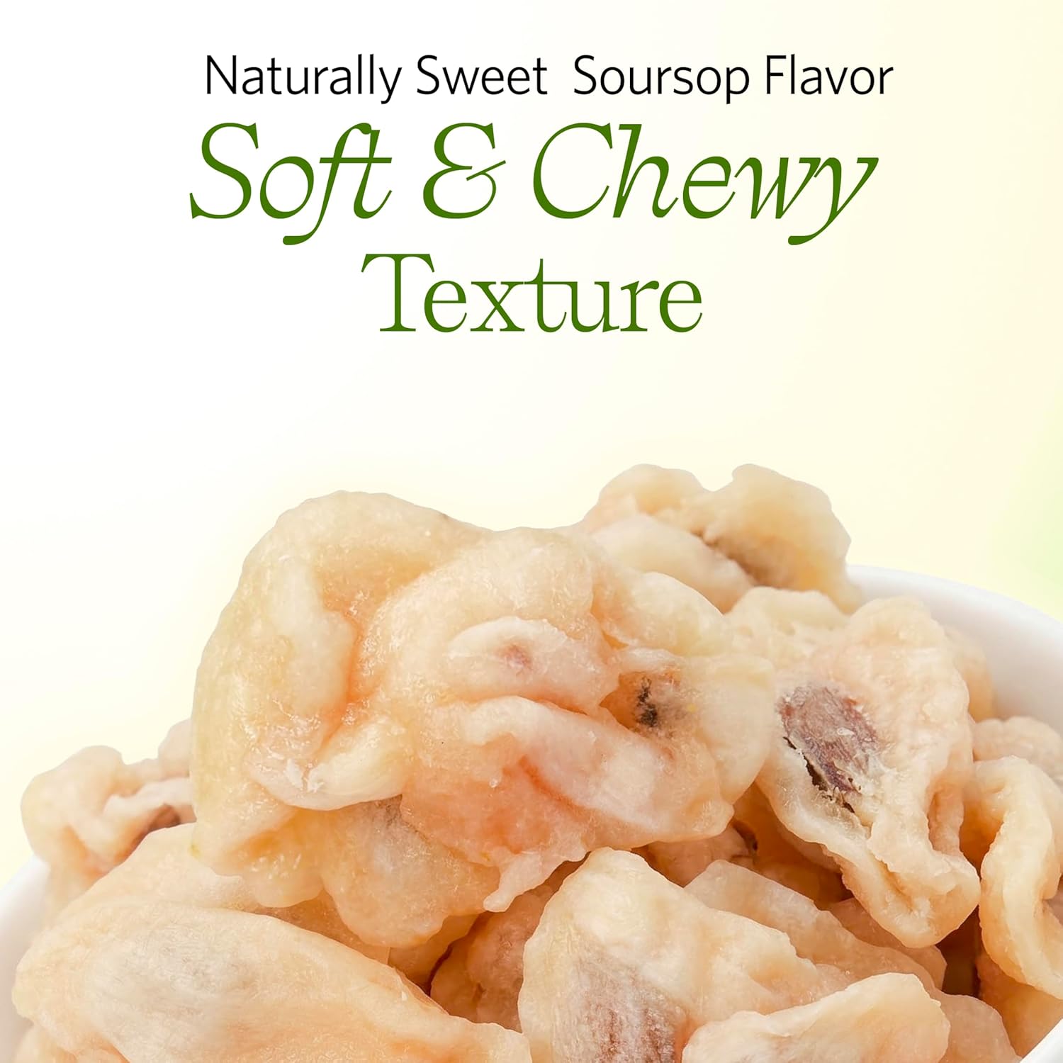 Vinamit Soft Dried Soursop Fruit | The Product Contains Seeds | Pack 5 of 3.5 oz | Natural Vietnamese Graviola & Guanabana | Exotic fruit Non-GMO, Vegan, Gluten-Free | High Fiber & Antioxidant Snacks