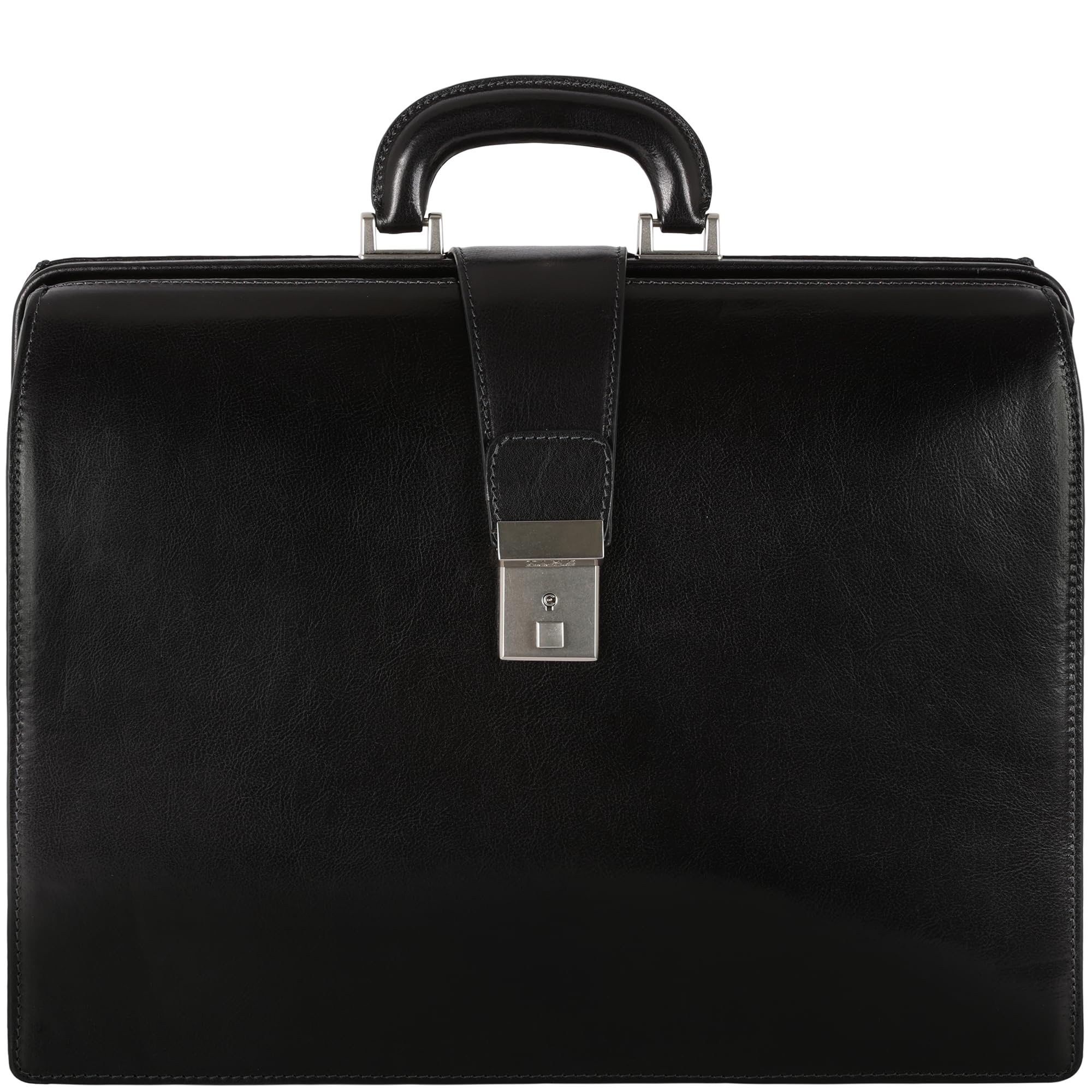 Time Resistance Leather Lawyer Briefcase - Italian Handmade Laptop Briefcase for Men and Women - Attache Case - Doctor Bag