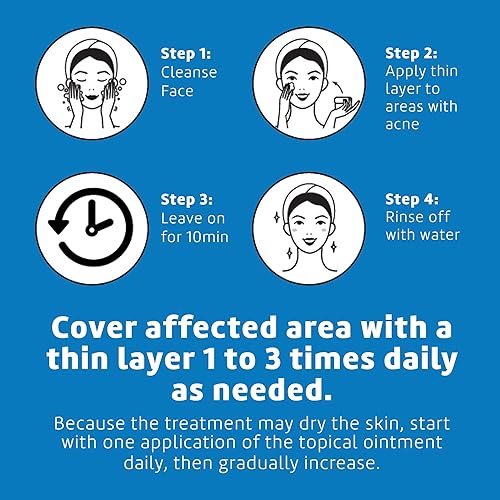 Miniatura 4 de De La Cruz Ungüento de azufre al 5% de tamaño de viaje, tratamiento de acné quístico para cara y cuerpo, tratamiento diario de manchas de 10 minutos