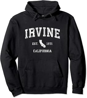 Irvine California CA Vintage Athletic Sports Design Pullover Hoodie