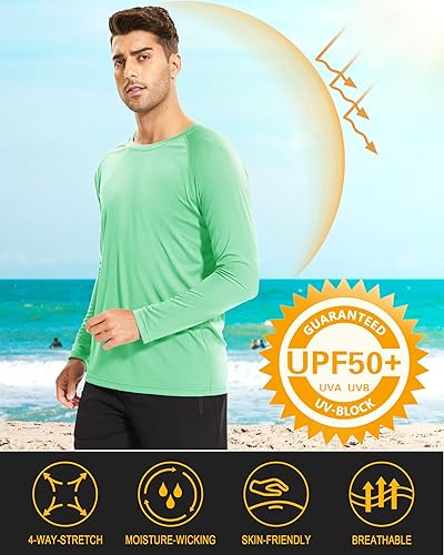 Miniatura 2 de MAGCOMSEN - Camisas de manga larga para hombres UPF 50+ Protección UV contra el sol, camisas atléticas para senderismo, correr, entrenamiento,