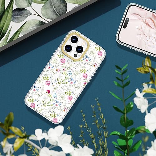 Miniatura 8 de MILPROX Funda compatible con iPhone 15, compatible con MagSafe, bonito patrón floral de flores con niñas y mujeres, funda protectora magnética