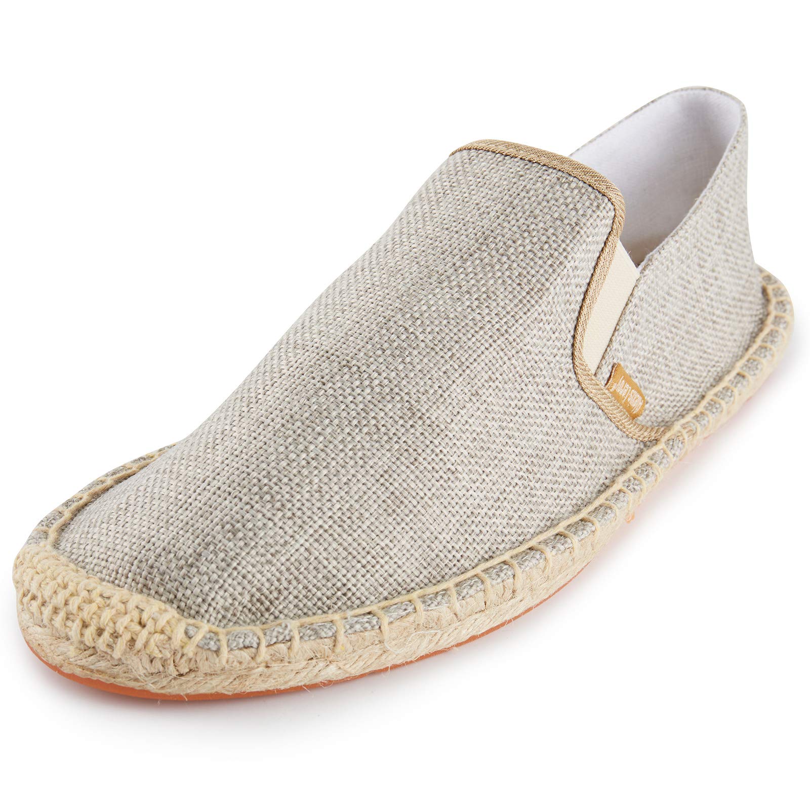 Alexis Leroy Jednolity kolor Slipper Espadryle Męski Flats Slip-On z płótna żaglowego Beżowy 45 EU