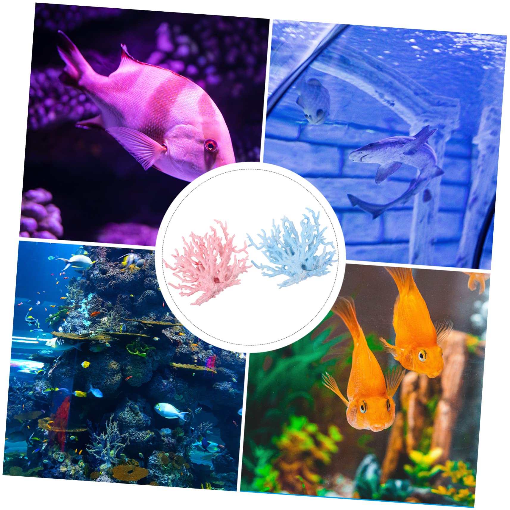 Sosoport 3 Juegos Decoración De Corales Artificiales Coral Decorativo Decoración Pecera Plástico Concha Falso De Pecera Plantas De Acuario El Plastico 2 Piezas * 3