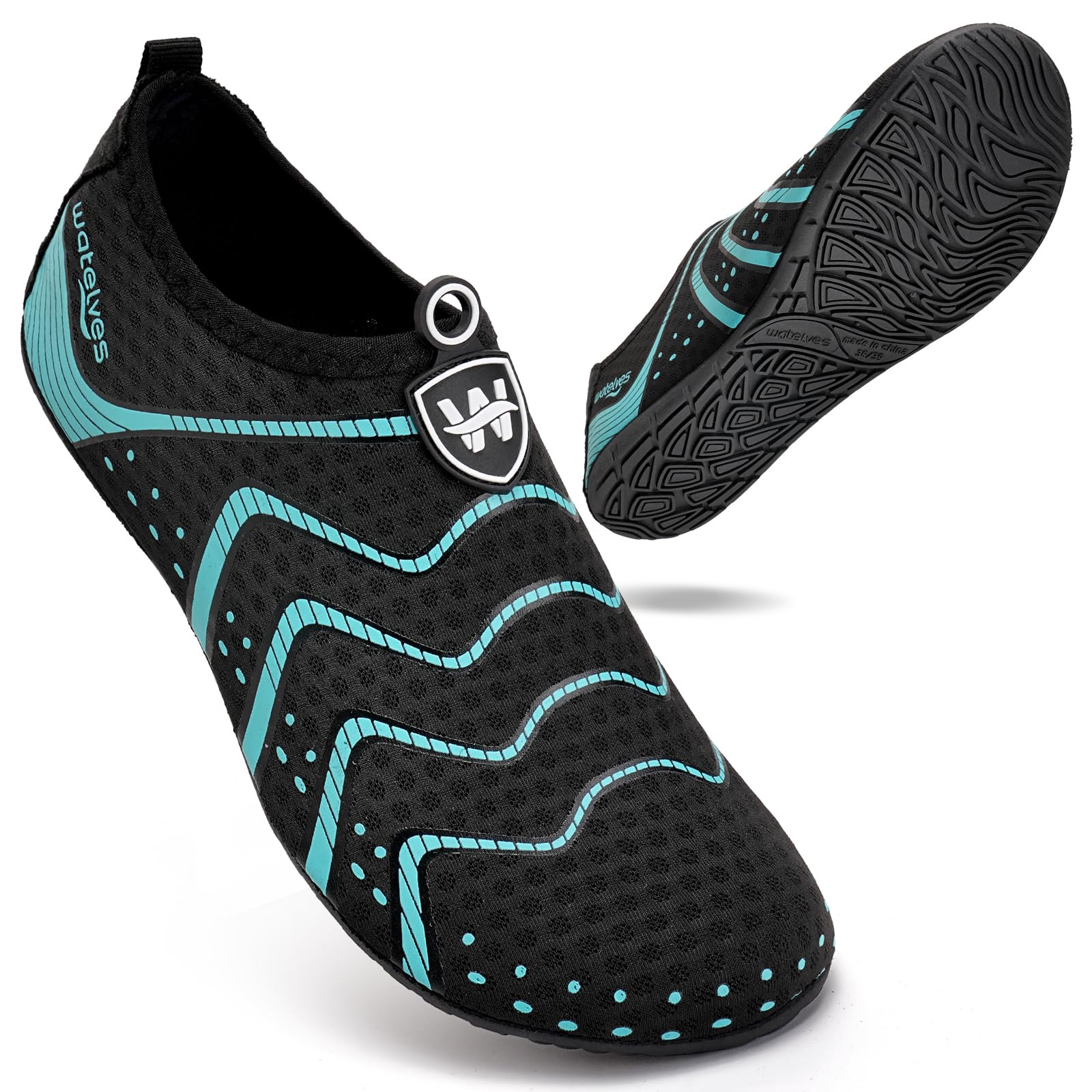 WateLves Badeschuhe Wasserschuhe Herren Damen Schwimmschuhe Strandschuhe Aquaschuhe Schnell Trocknend Breathable Surfschuhe Beach Pool Unisex