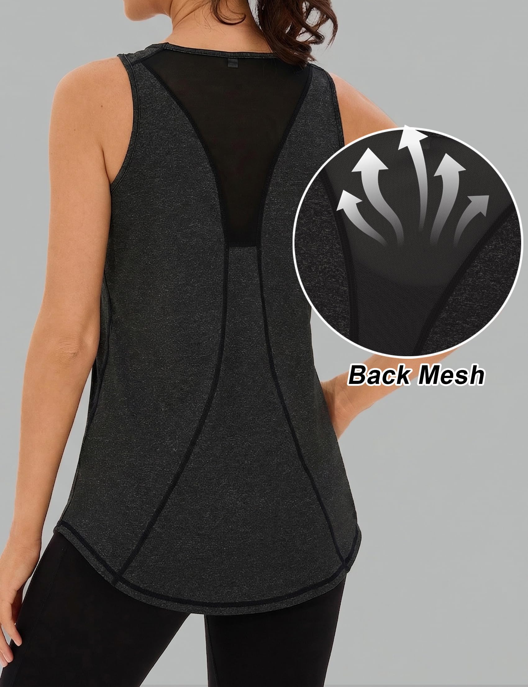 Camiseta sin Mangas de Fitness para Mujer Espalda de Malla Chaleco Deportivo para Mujer Deportivo Yoga Tops Camisetas Tirantes para Correr