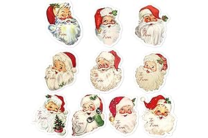 Christmas Santa Claus Name Tags for Gift Wrapping
