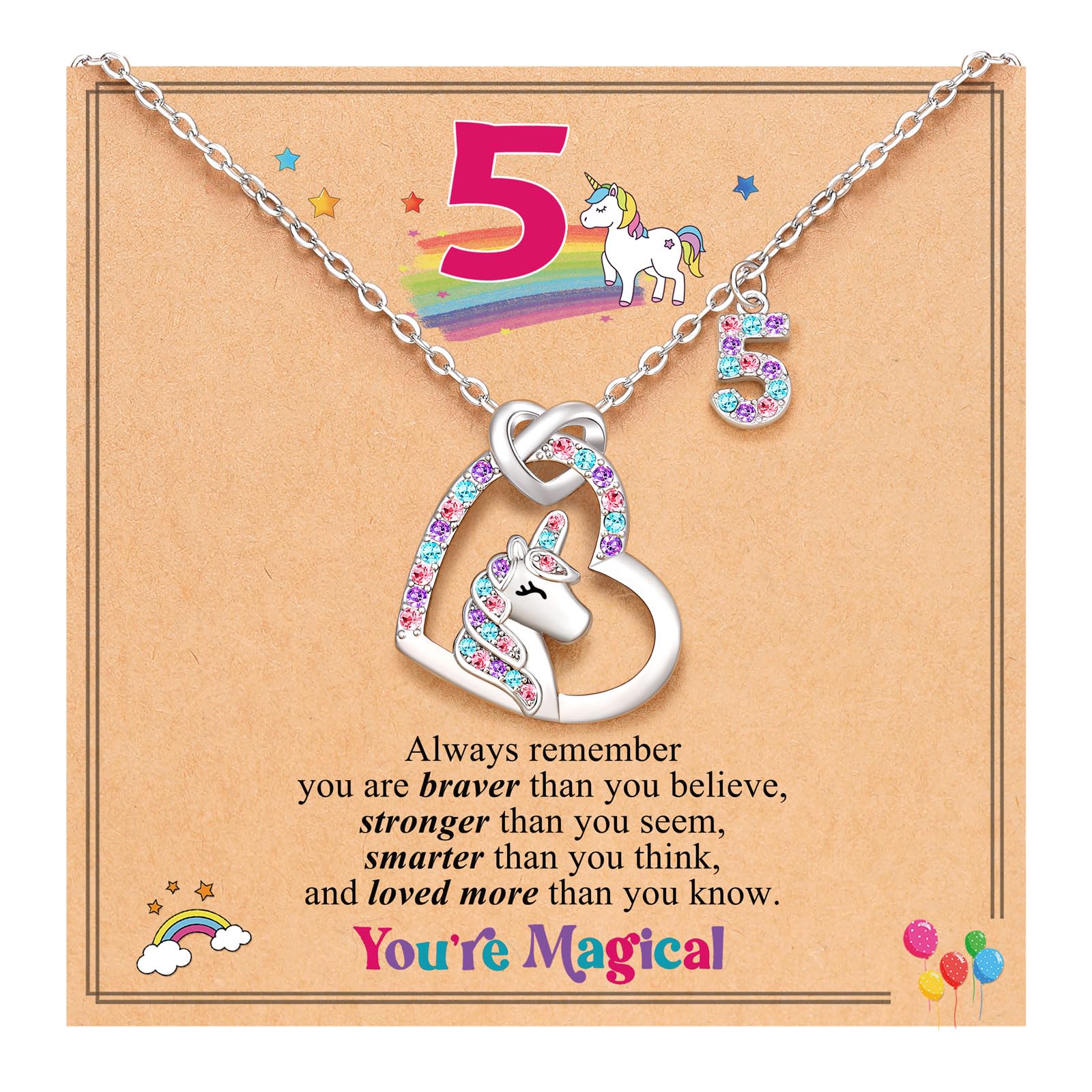ORISPRE3-12 Year Old Girl Birthday Gifts, Girls Unicorn Necklace Christmas Gifts for Daughter/Granddaughter/Niece
