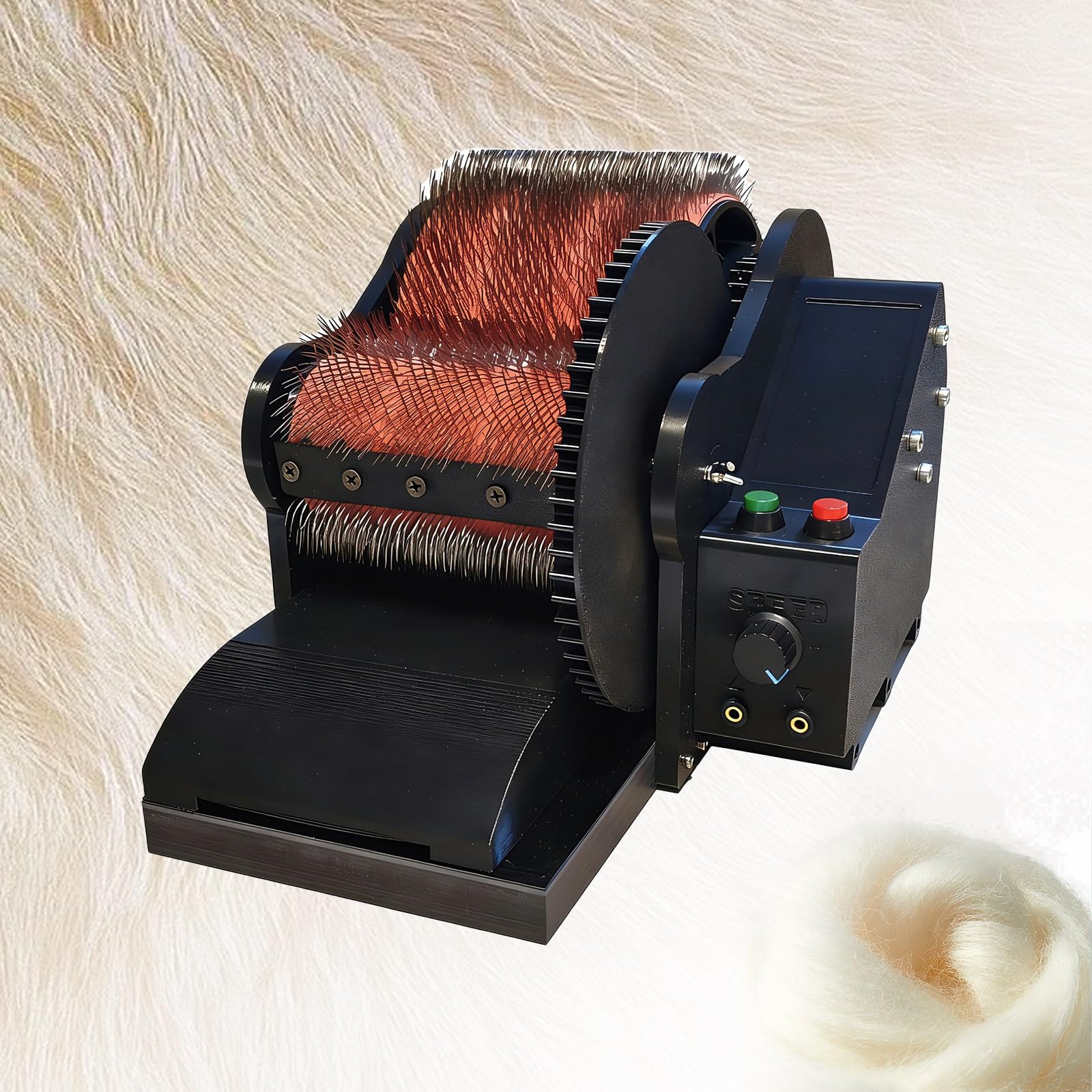 Grzebienie Wełny, Elektryczne Czesanie Wełny, Dwuwalcowe Z Regulacją Prędkości, Z Pedałem Nożnym, Automatyczne Rozplątywanie Włókien, Szybkie Mieszanie Kolorów I Przędzenie Zgrzeblone