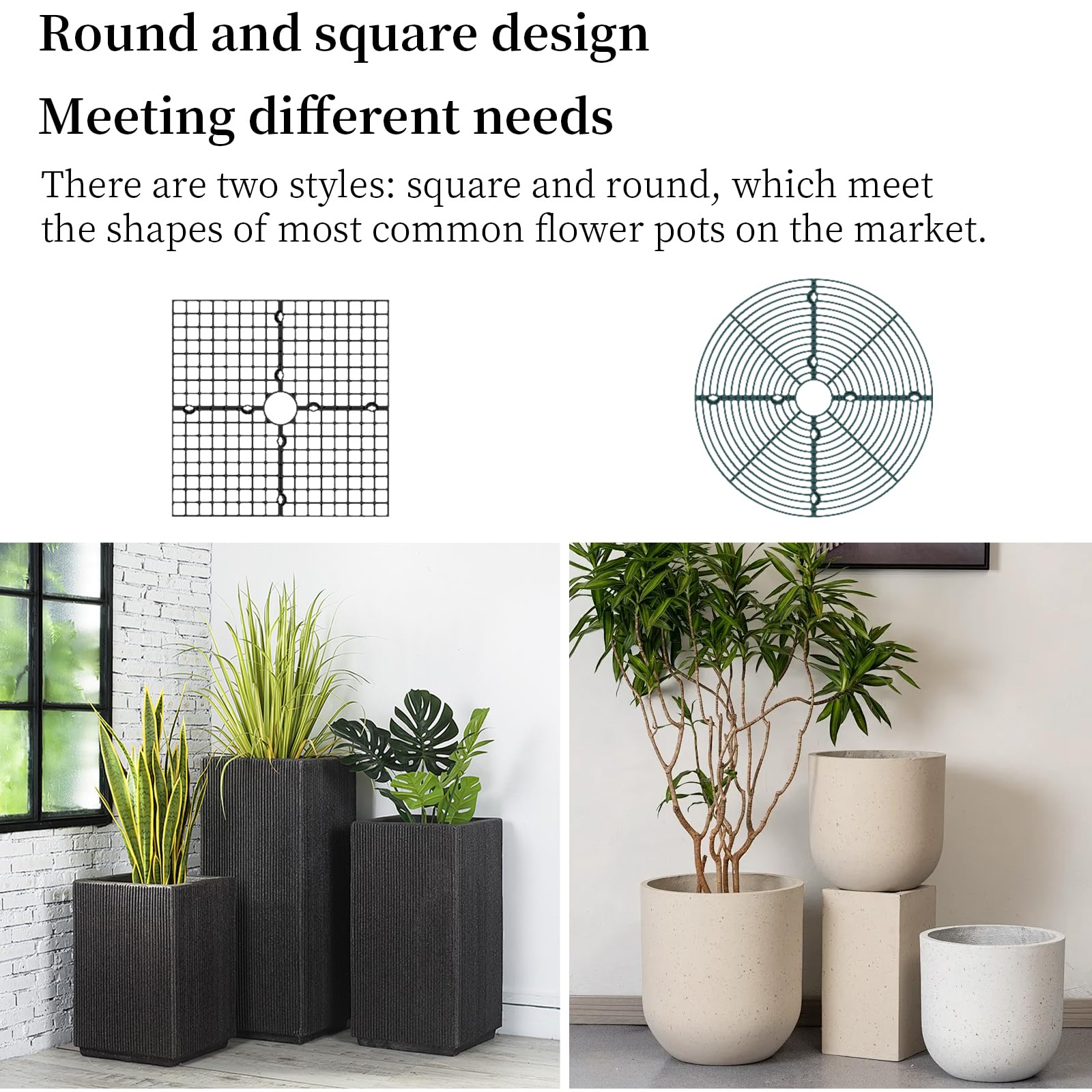 Zimoer Plant Pot Cover, Flower Pot Soil Guard 30cm Square Black - Image 3