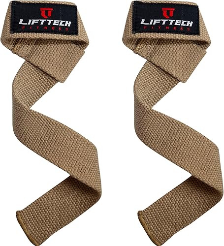 Miniatura 9 de Lift Tech Fitness Correas de levantamiento de pesas para hombres y mujeres – Correas de gimnasio de algodón para levantamiento de pesas, HIIT, Rojo