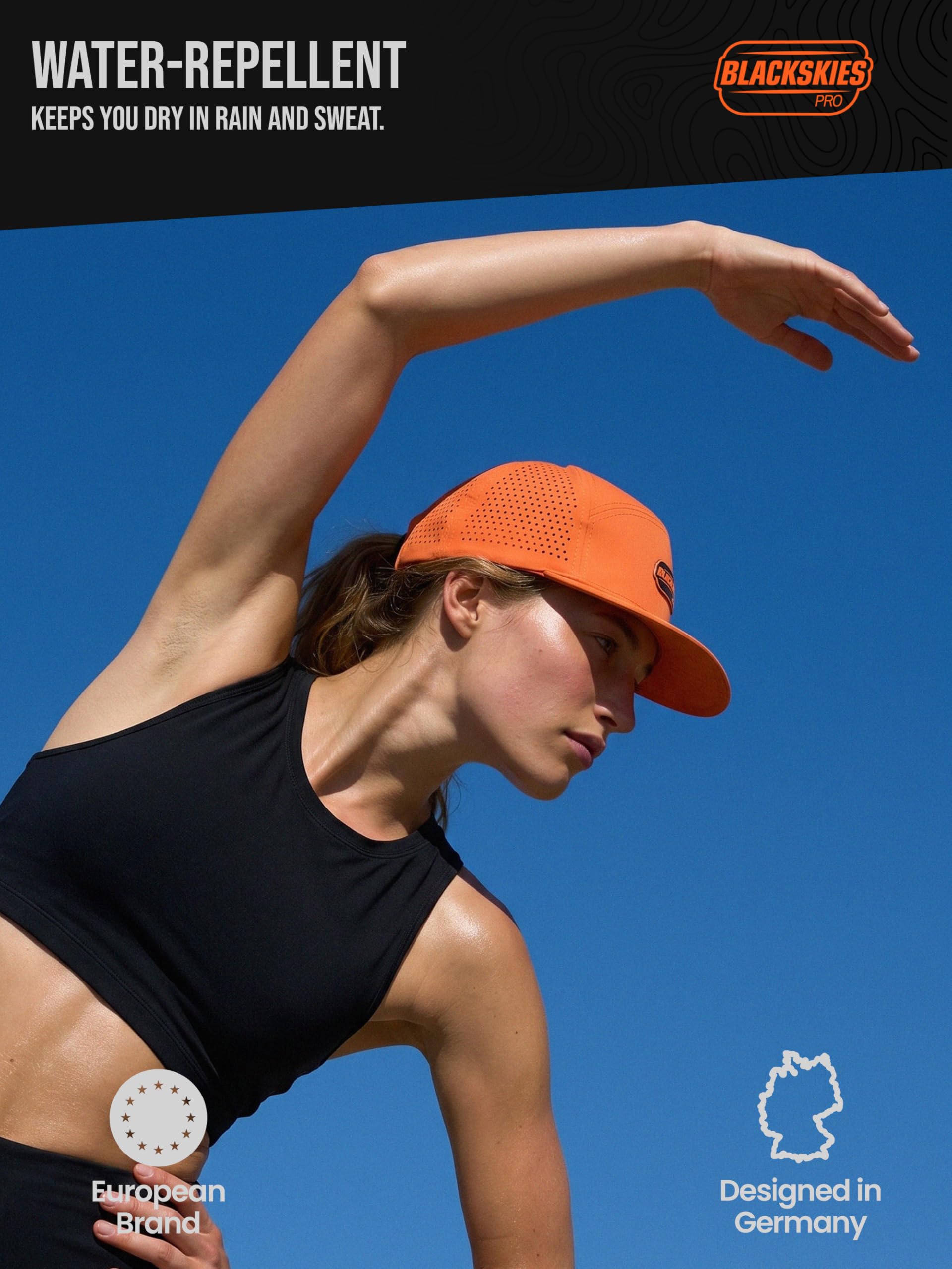 Blackskies® PRO Motion Sport Performance cap | Cappellino Baseball Unisex Idrorepellente | Sport Acquatici Padel Palestra Jogging Surf Spiaggia Tennis Uomo Donna Cappellino - Baseball Uomo Donna