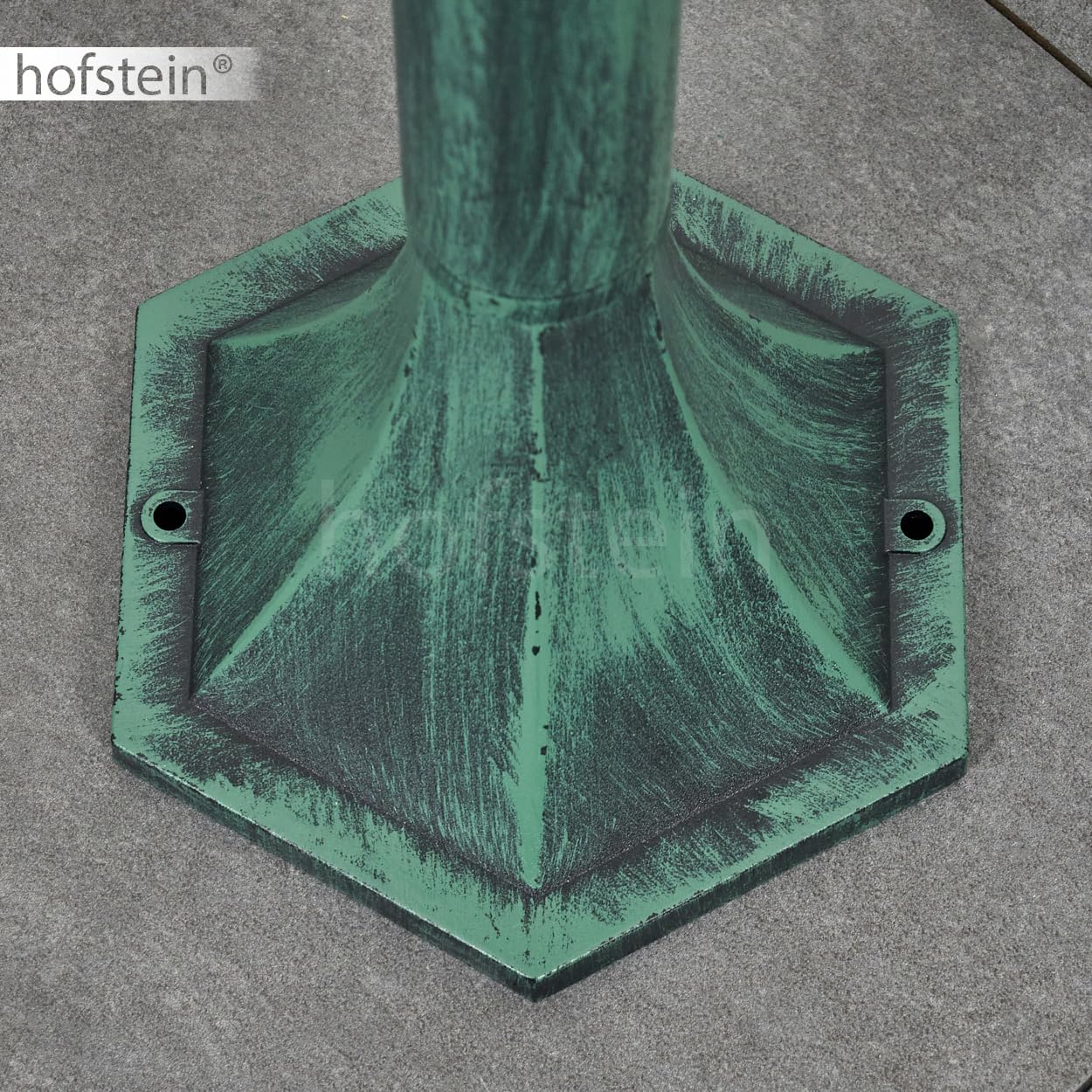 HOFSTEIN Lampa zewnętrzna Loria, oświetlenie ścieżki z metalu/szkła w kolorze zielono-czarnym/przezroczystym, lampa zewnętrzna o wyglądzie antycznym, 99 cm, lampa ogrodowa, oświetlenie ogrodowe IP44,