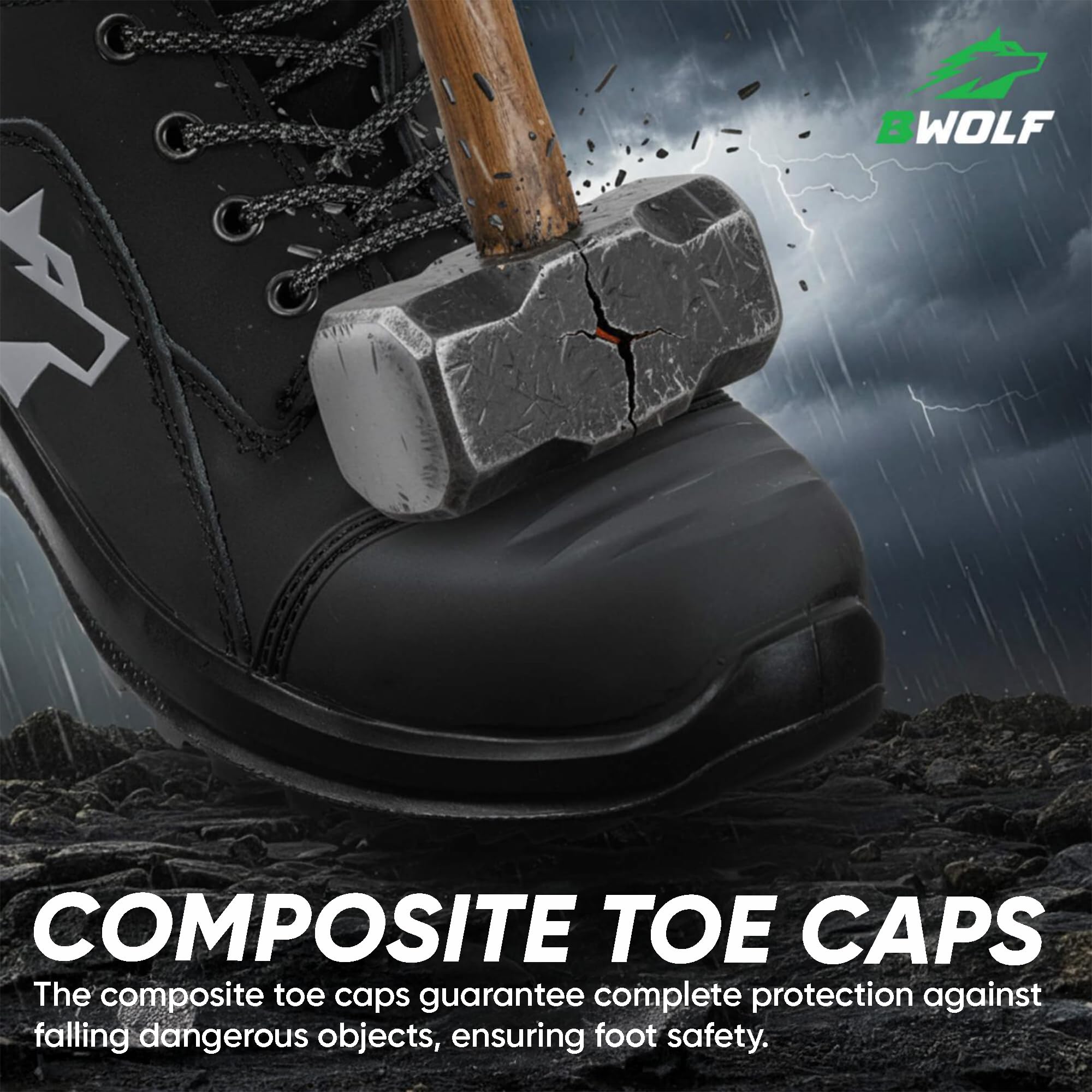 BWOLF Fantom Hi S7L Chaussures de sécurité d'hiver imperméables pour homme avec semelle intermédiaire en Kevlar et embout de protection des orteils