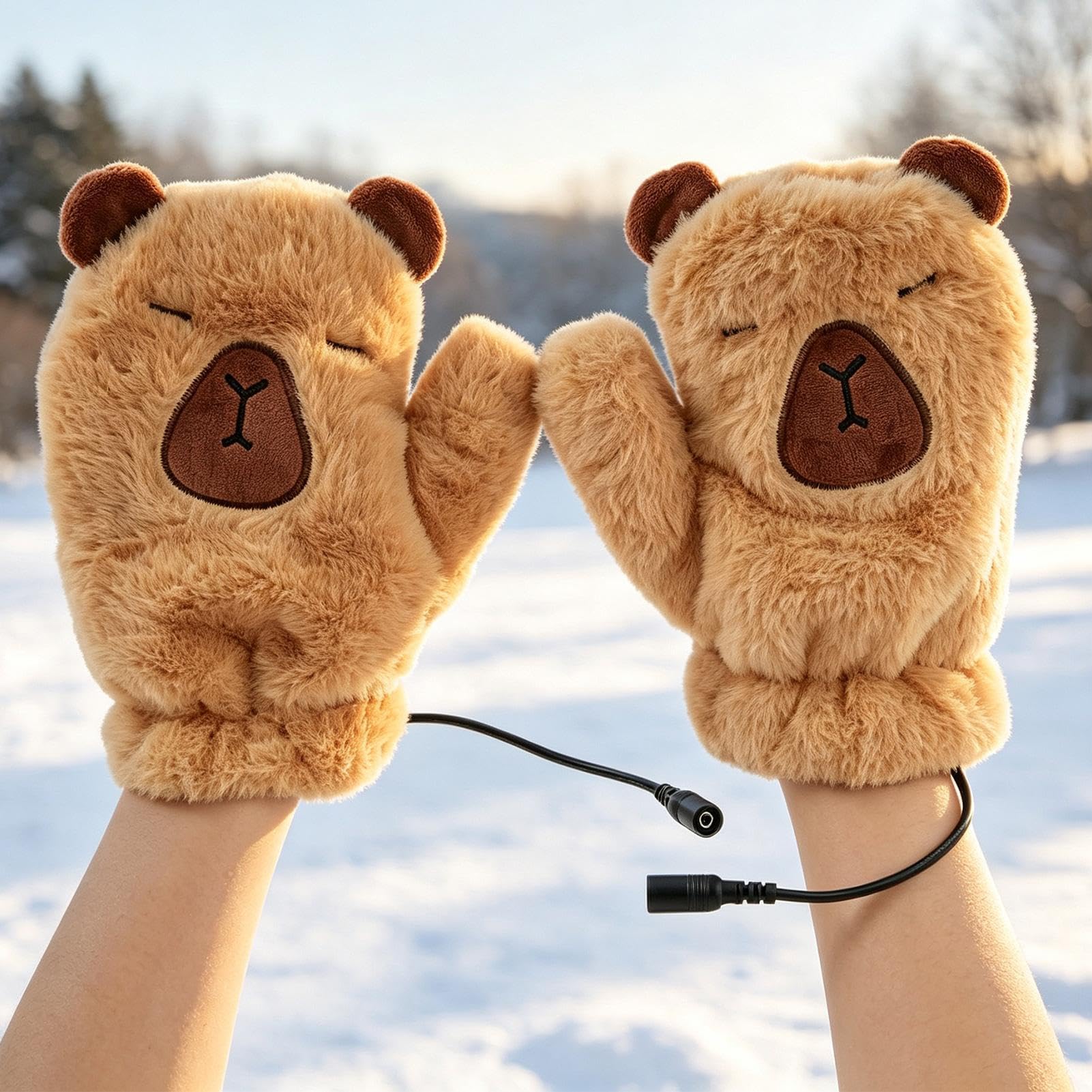 Muffole Riscaldate Muffole Animali Riscaldanti USB Lavabili | Guanti Riscaldanti Antivento Per Moto, Guida, Pesca sul Ghiaccio, Ufficio Invernale, Attività Outdoor, Sci e Snowboard