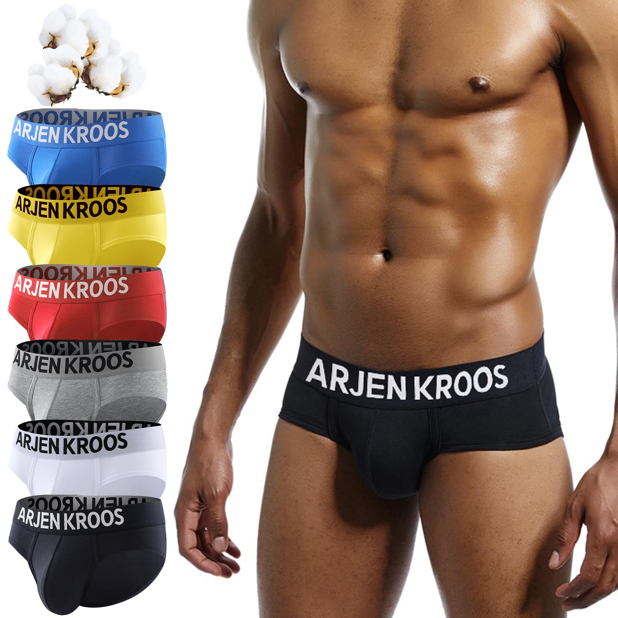 Casey Kevin Slip Uomo Cotone, Mutande Uomo Slip Briefs, Comodo portivo Intimo Elasticizzato Solid Basic Underwear Pacco da 6
