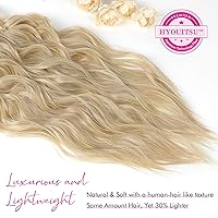 Vista 20 de REECHO Extensiones de cabello, 4 piezas Extensiones de cabello con clip de 24 pulgadas gruesas largas ondas de playa extensiones de cabello negro