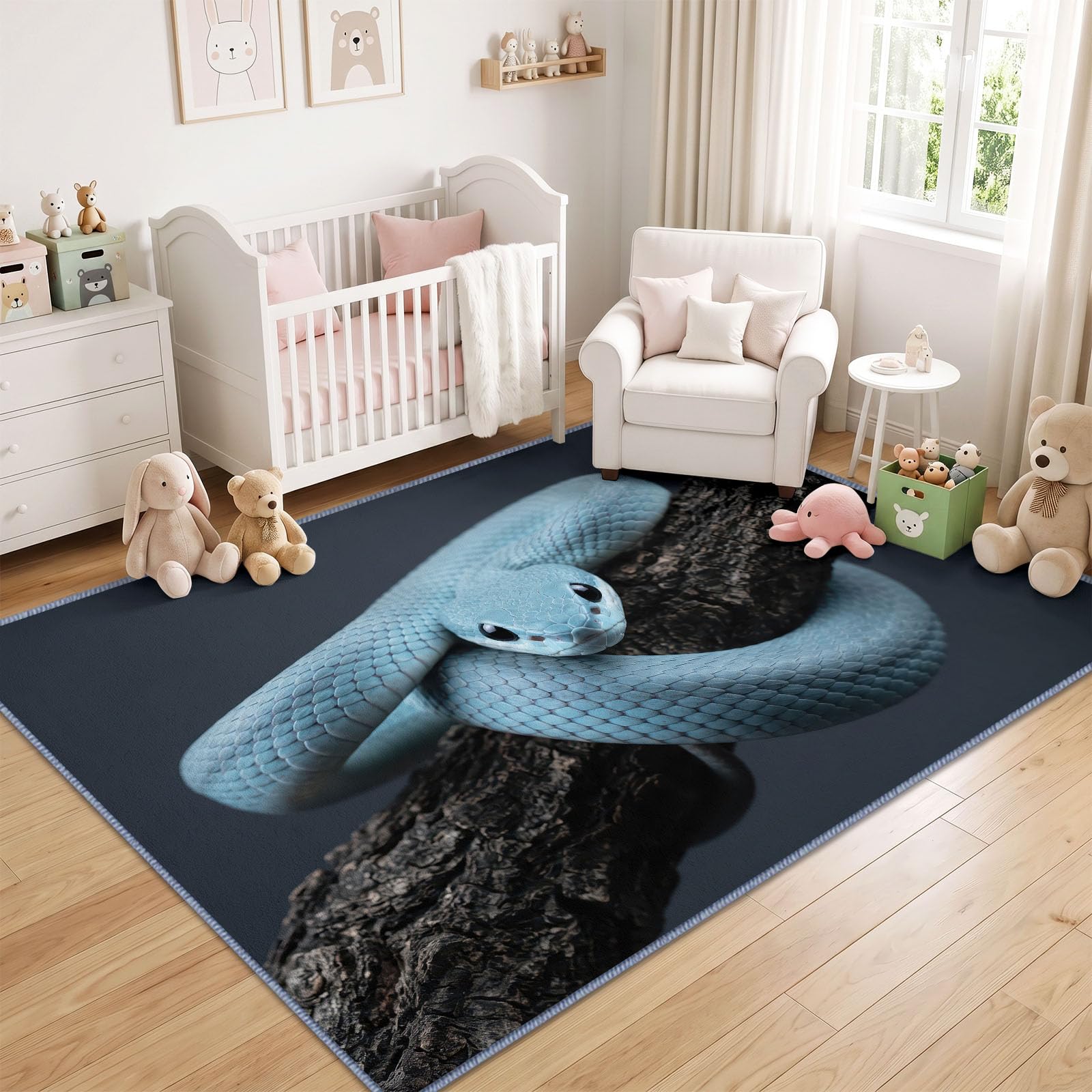 Générique Tapis Serpent Branche d’intérieur Durable, Facile à Nettoyer 80x150 cm, Naturel Animal Mystérieux Tapis pour Salon, Chambre, Cuisine ou entrée