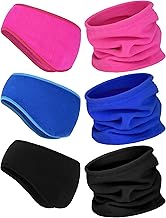 BBTO 6 Pieces Fleece Ear Warmers Headband Winter Neck Gaiter