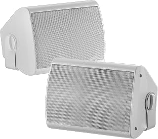 6.5 Inch 400W Outdoor Speakers Wired Waterproof Passive, Wall Mount Speakers for Patio Home Garage Pool (White)