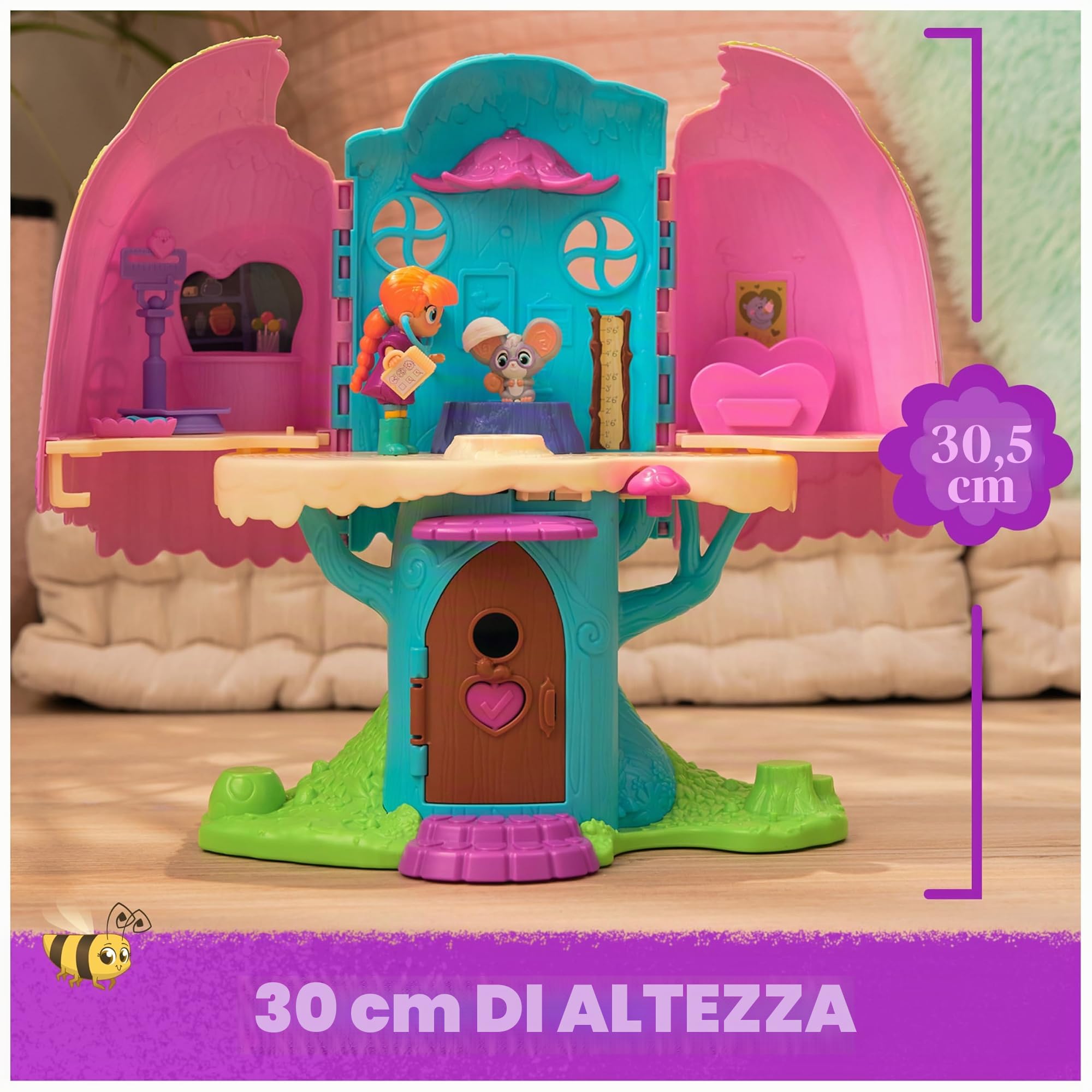 Vida the Vet Clinica veterinaria, casa sull'albero, set da gioco con luci e