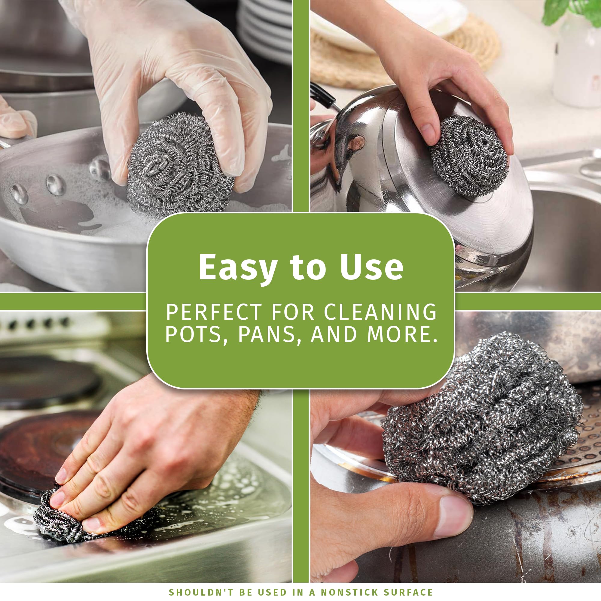 Snapklik.com : VELORA Stainless Steel Cleaner Scouring Pads 12 Pack