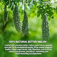 Vista 3 de LeafLea Bolsas de té de melón amargo natural, 40 bolsas de té de hierbas Cundeamor - Té de frutas Melon Amargo Gohyah Apoyo para el bienestar