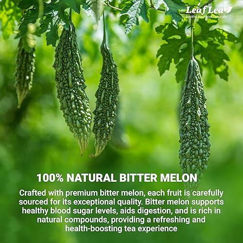 Miniatura 3 de LeafLea - Té herbal de frutas de melón amargo seco (Momordica Charantia, Gohyah), favorece el bienestar y la digestión, sin cafeína ni azúcar,