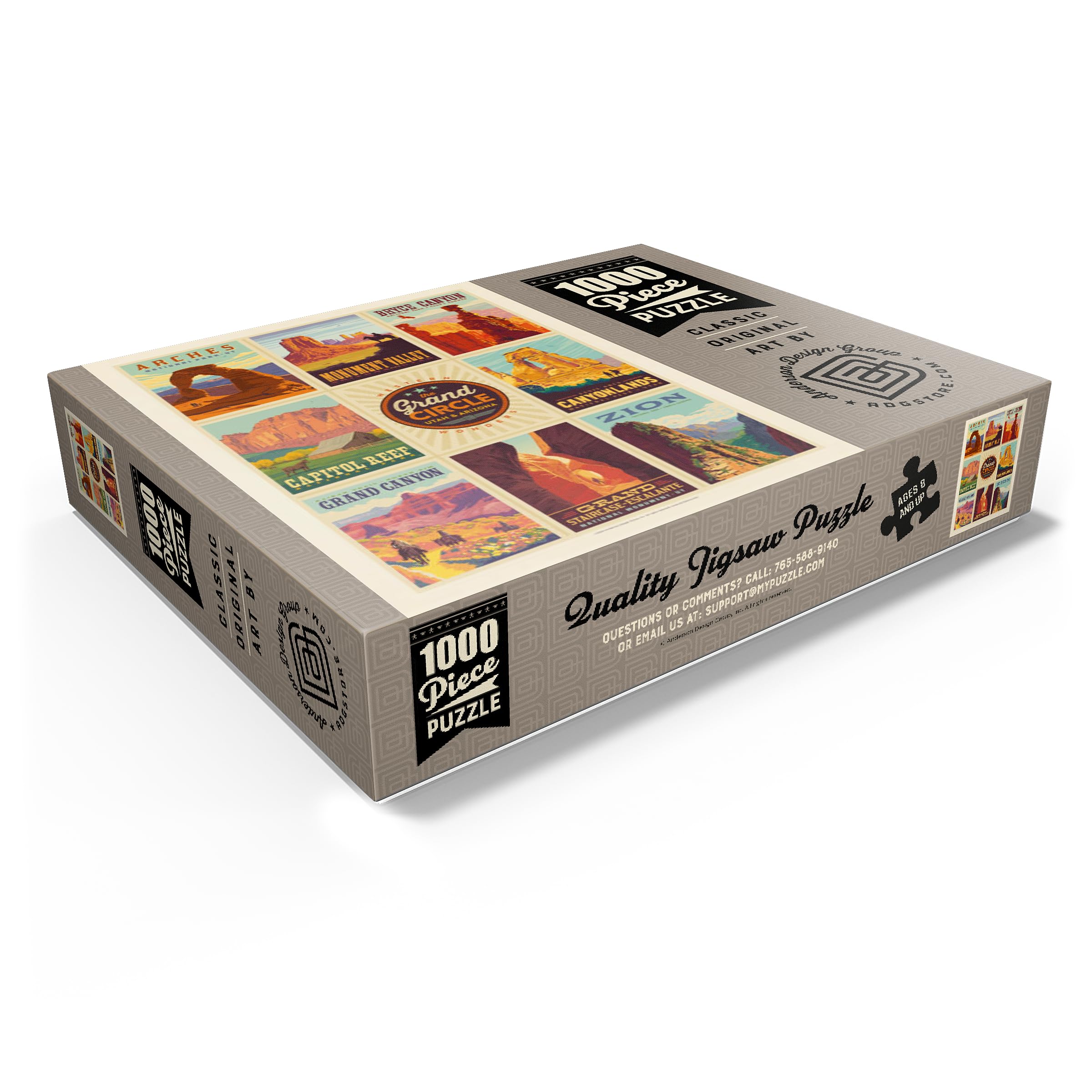 Grand Circle National Parks Vintage Poster 1000-Piece Jigsaw Puzzle – Premium Adult Puzzle With Reference Poster
