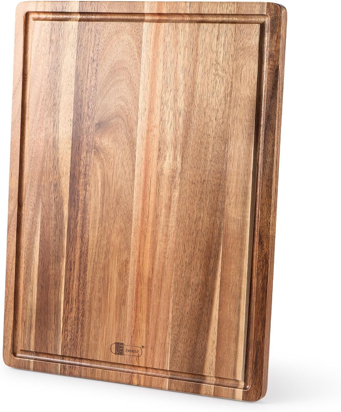 Tabla de cortar, tabla de cortar de madera de acacia con ranura de jugo, tabla de cortar de madera para preparación de alimentos, carne de frutas y verduras