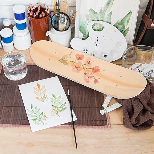 Miniatura 9 de UnifinIshed - Tabla de patineta de madera para patineta en blanco para bricolaje, pintura artística y decoración del hogar, 16.9 pulgadas