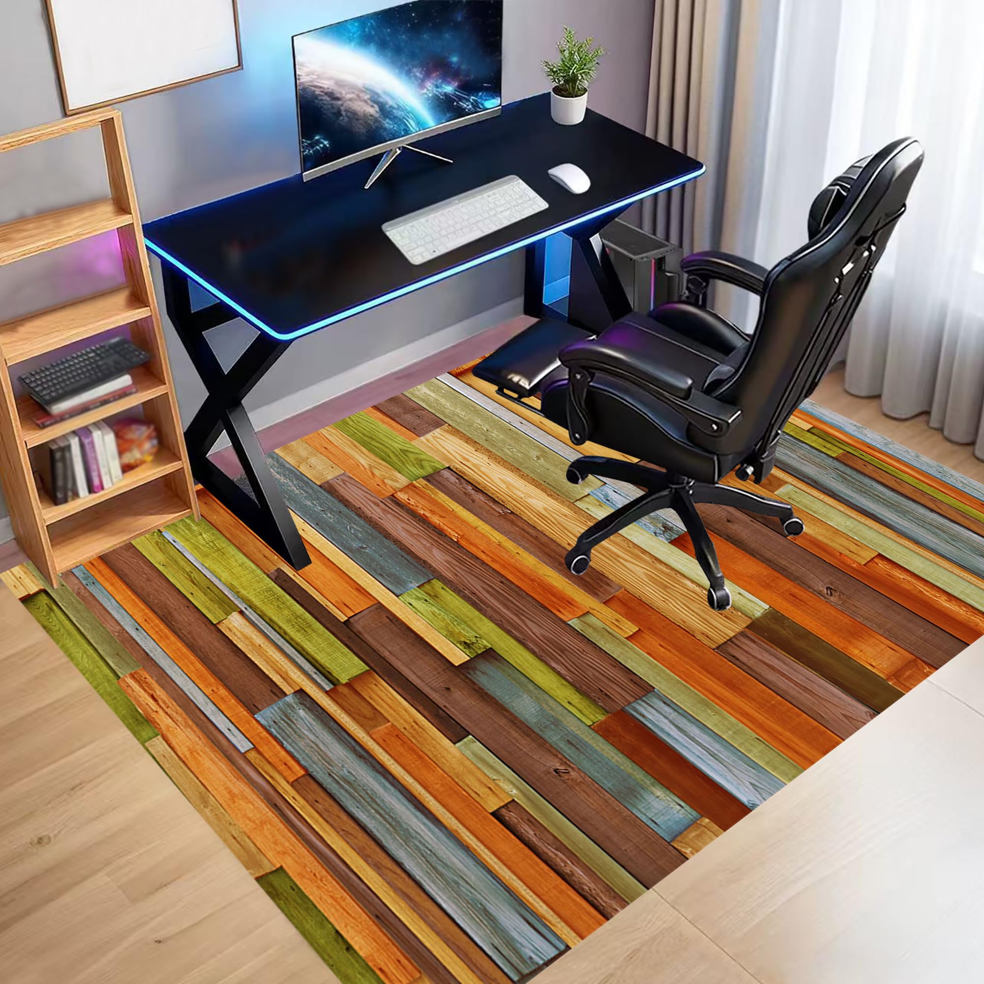 Tapis Chaise de Bureau, Tapis Protection Sol Chaise Bureau Antidérapant, Protège Parquet Fauteuil à roulettes pour Sols Durs, Tapis Fauteuil Bureau, Tapis Gaming Sol Facile à Nettoyer 130 x 150 cm