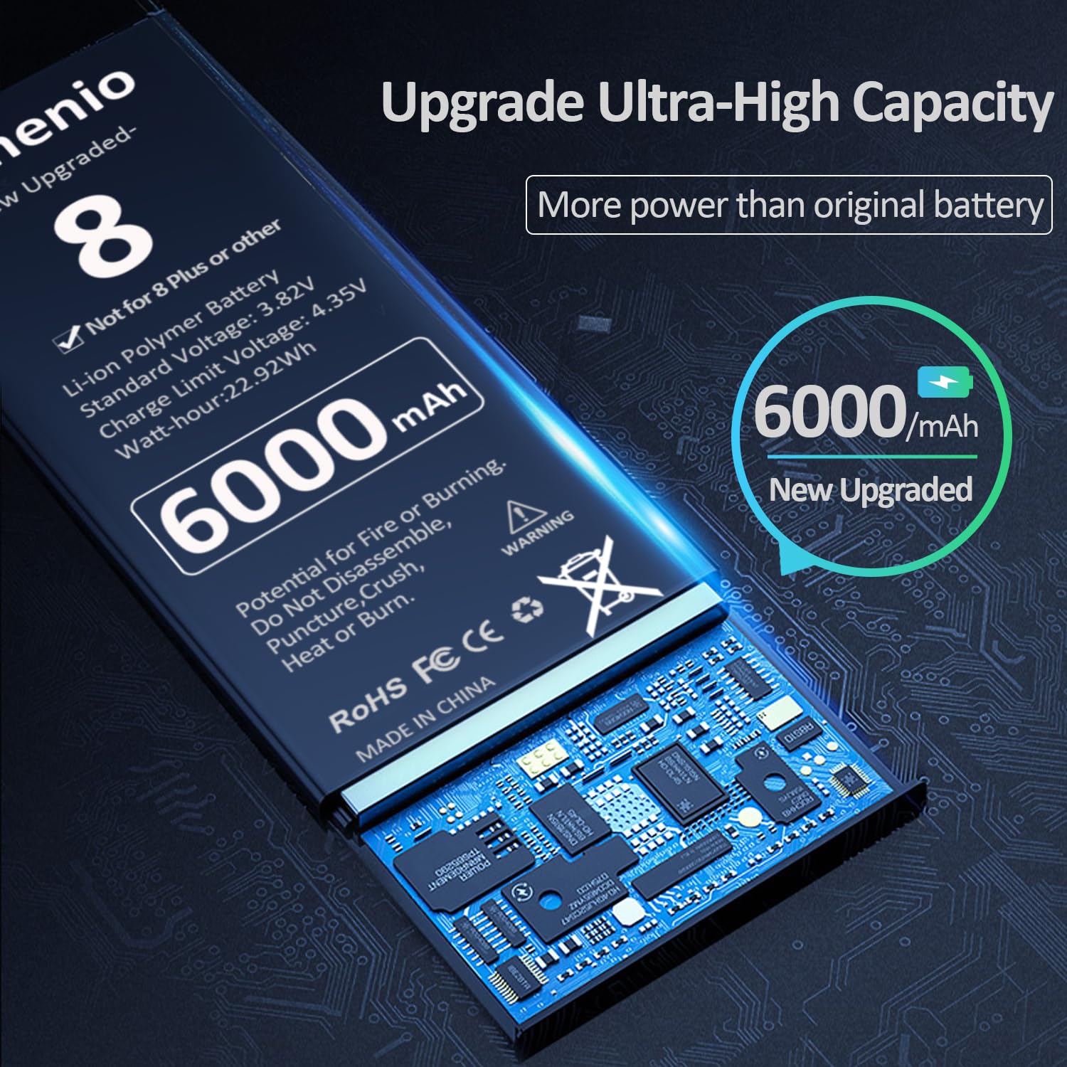 Amazon.com: Venenio Battery for iPhone 8, [6000mAh] 2026 Upgraded
