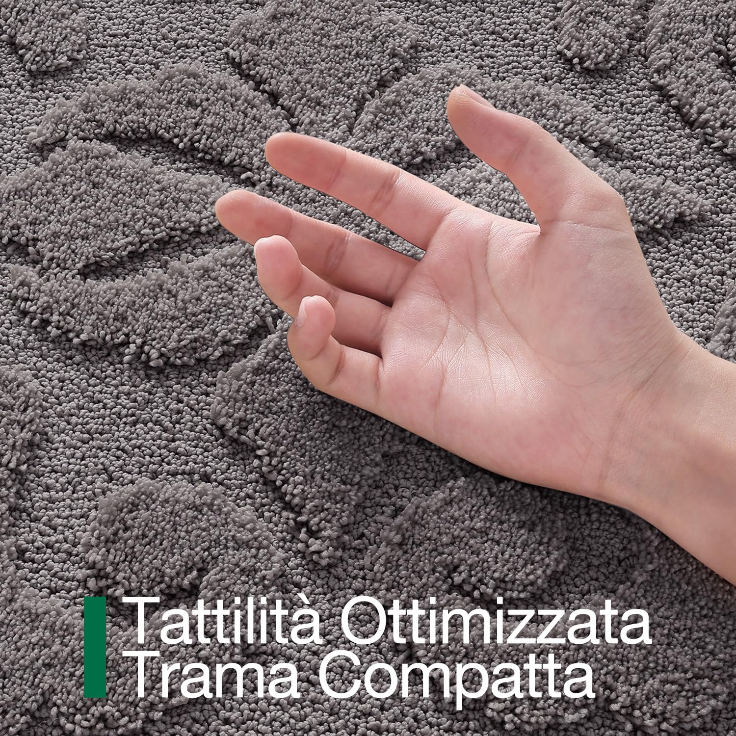 LUMI Tappetino Bagno Ultra Assorbente Antiscivolo con Fondo in Gomma, Lavabile in Lavatrice, Morbida Microfibra, Tappeto di Lusso con Asciugatura Rapida per Vasca e Pavimento Doccia, Grigio, 60x90 cm