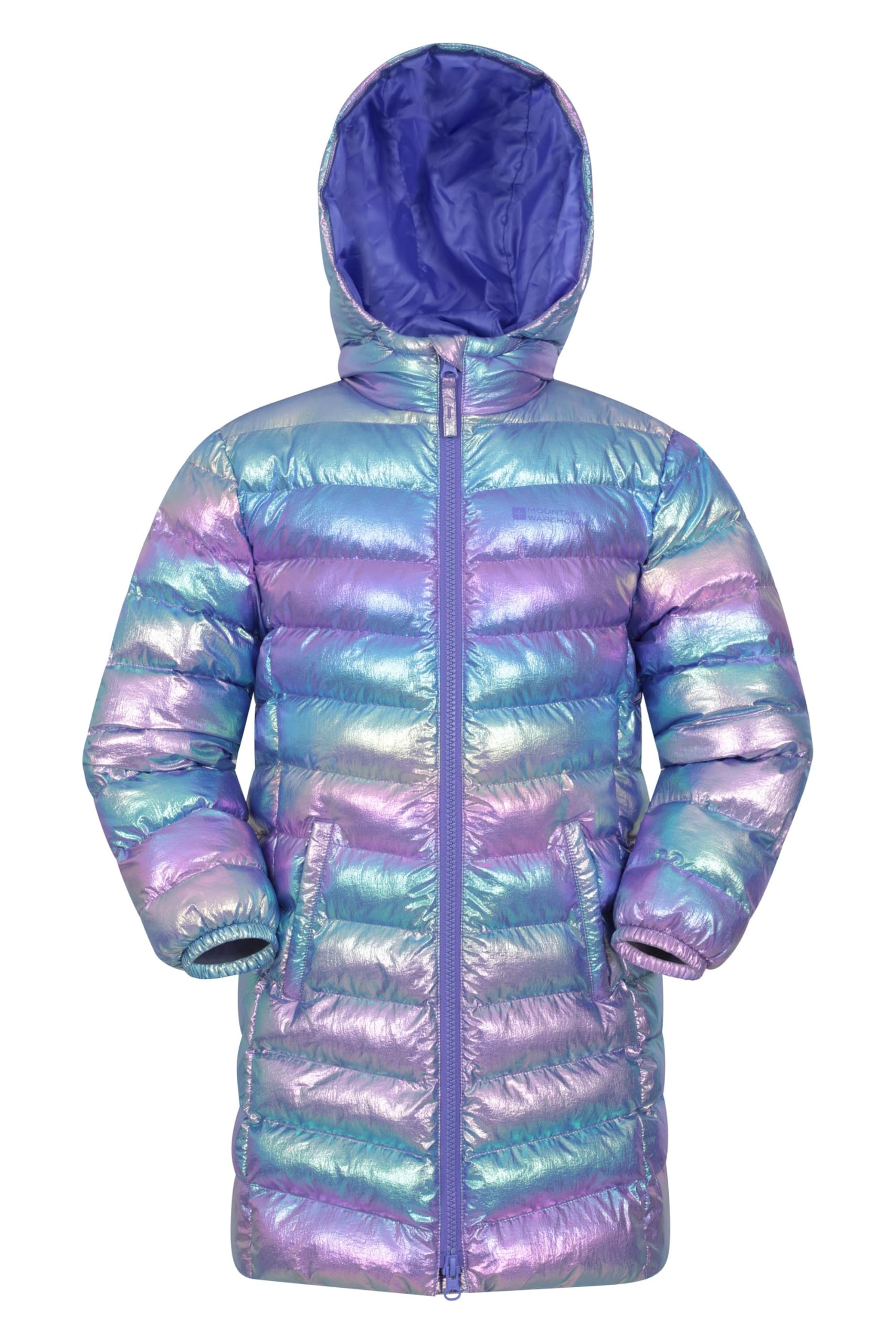 Mountain Warehouse Doudoune rembourrée Longue Florence pour Enfant - Capuche, Manteau léger, Doux, Chaud et isolé - pour Voyage et activités extérieures en Hiver Rose 11-12 Ans