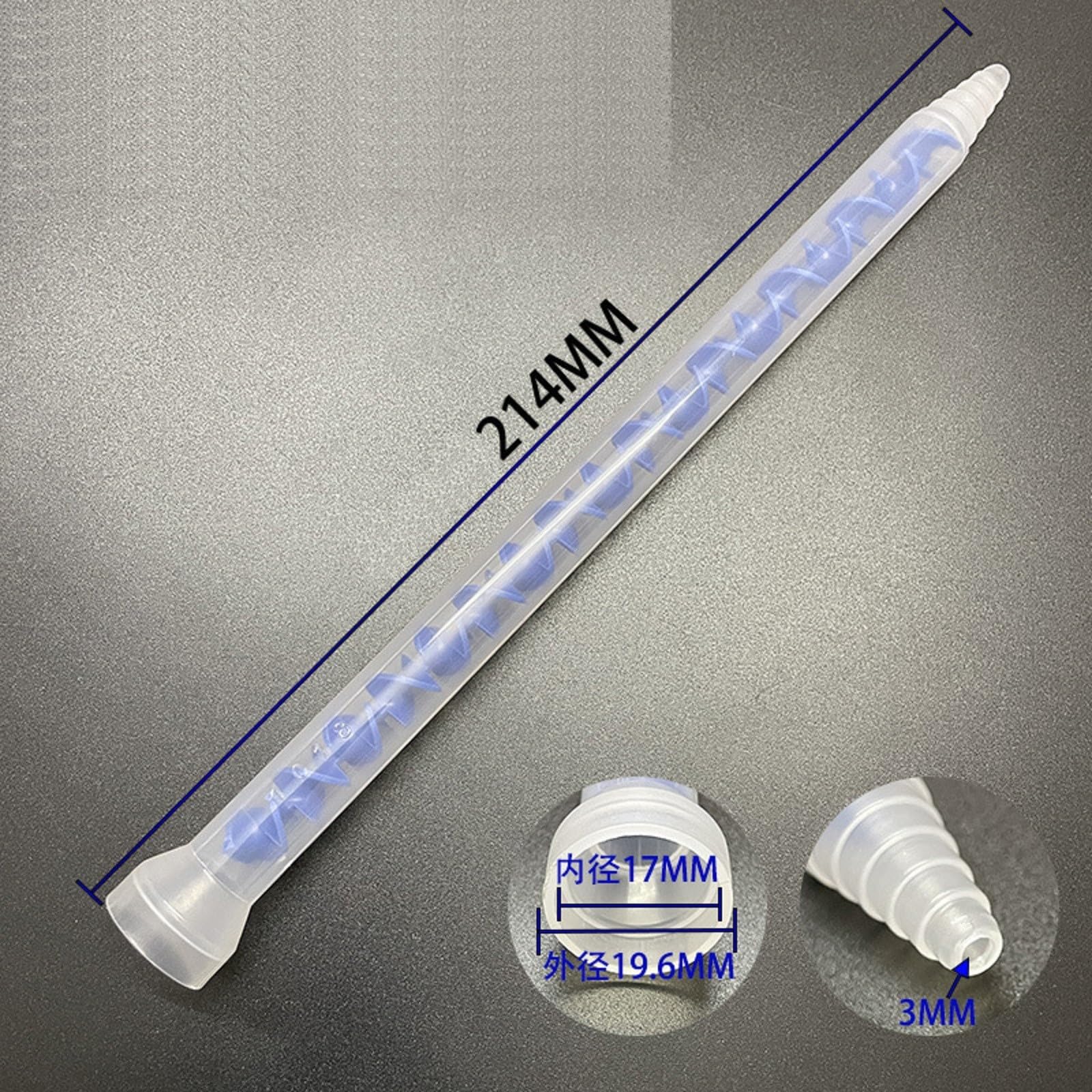 10 Pack 10-18 Mixing Tubes 214mm Length AB Glue Nozzles 18 Sections Pointed Tip 3mm Exit Diameter for Silicone Metal Wood Bonding(C)