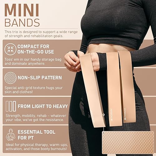 Miniatura 5 de Kit de pilates, 1 anillo mágico con 1 bola de núcleo, 3 bucles resistentes y 2 bandas flexibles, kit esencial de pilates en esterilla