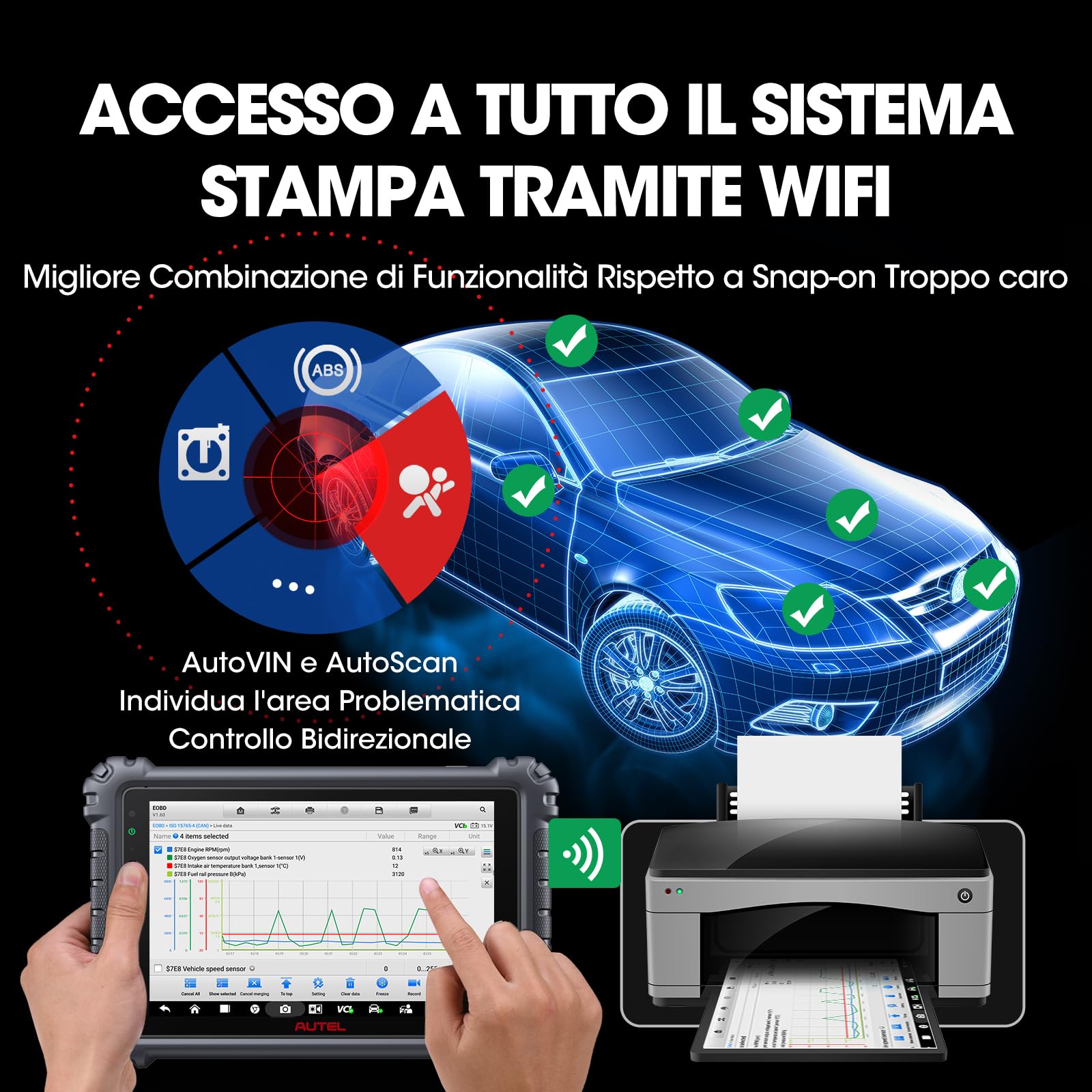 Autel MaxiCOM MK906 PRO Strumento Diagnostico Auto Professionale, Aggiornamento MP900TS MP900BT MS906Pro MS908S MP808TS, Codifica ECU, Controllo Bidirezionale, 36+ Servizi, CAN FD&DoIP, Auto Scan 2.0
