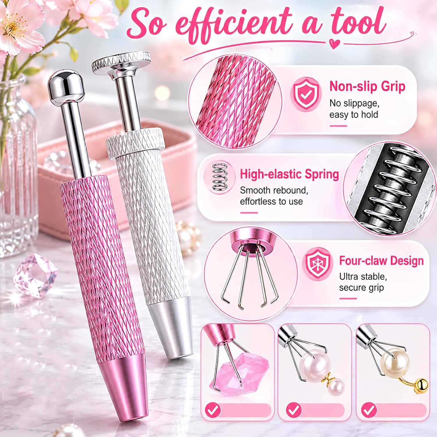 Piercing Taper Ball Grabber Tool for Changing Jewelry - 14G 16G 18G 20G Stainless Steel Flat Back Earring Applicator Kit Threadless Insertion Pin Body Piercing Needles for Ear Nose Lip Tongue Navel
