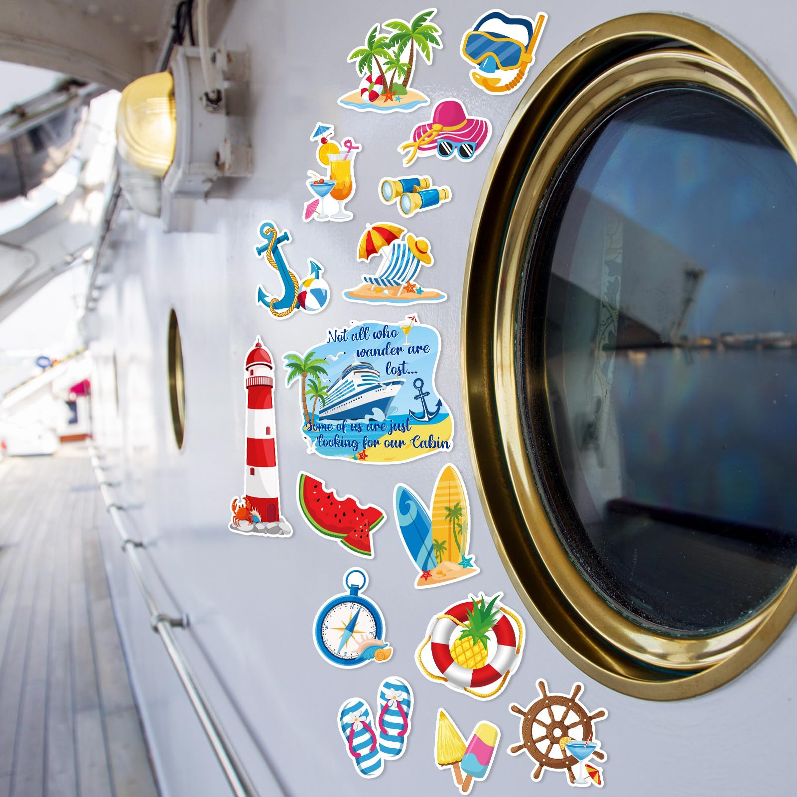 Snapklik.com : 16 Pieces Summer Cruise Door Decorations Magnetic