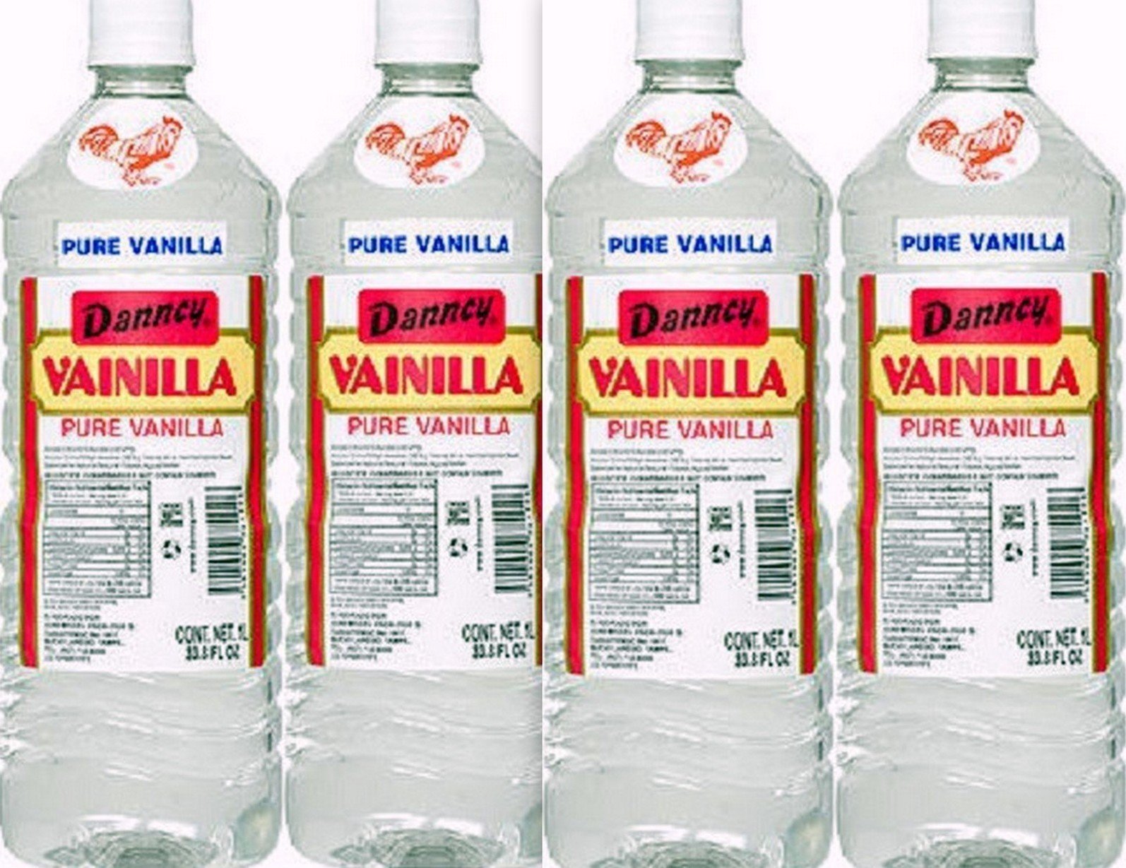 4 X Danncy Clear Pure Mexican Vanilla Extract From Mexico 33oz Each 4 Plastic Bottle Lot Sealed