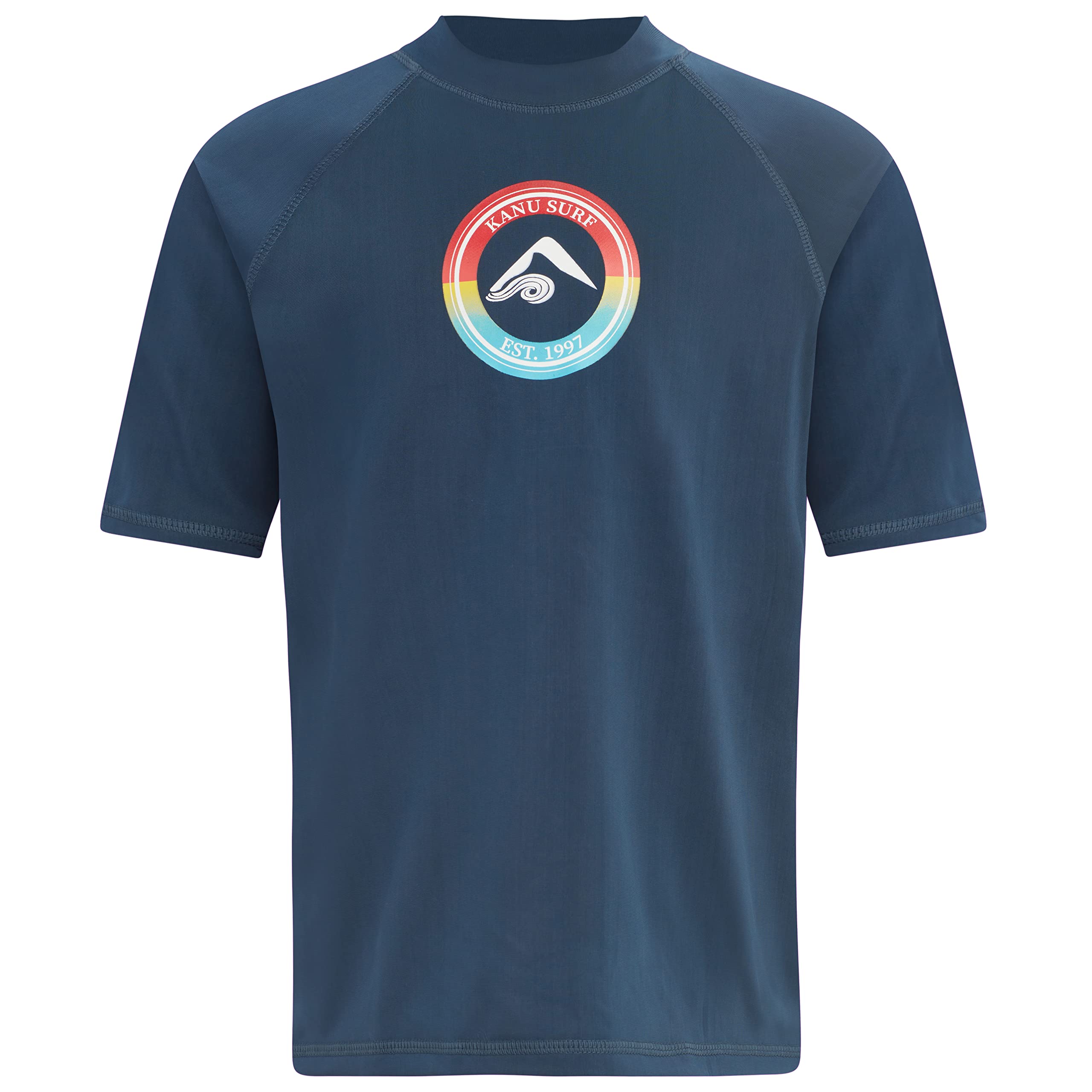 Kanu Surf Jungen Paradise UPF 50 Sun Protective Rashguard Swim Rash-Guard-Shirt, Seagate Navy, 8