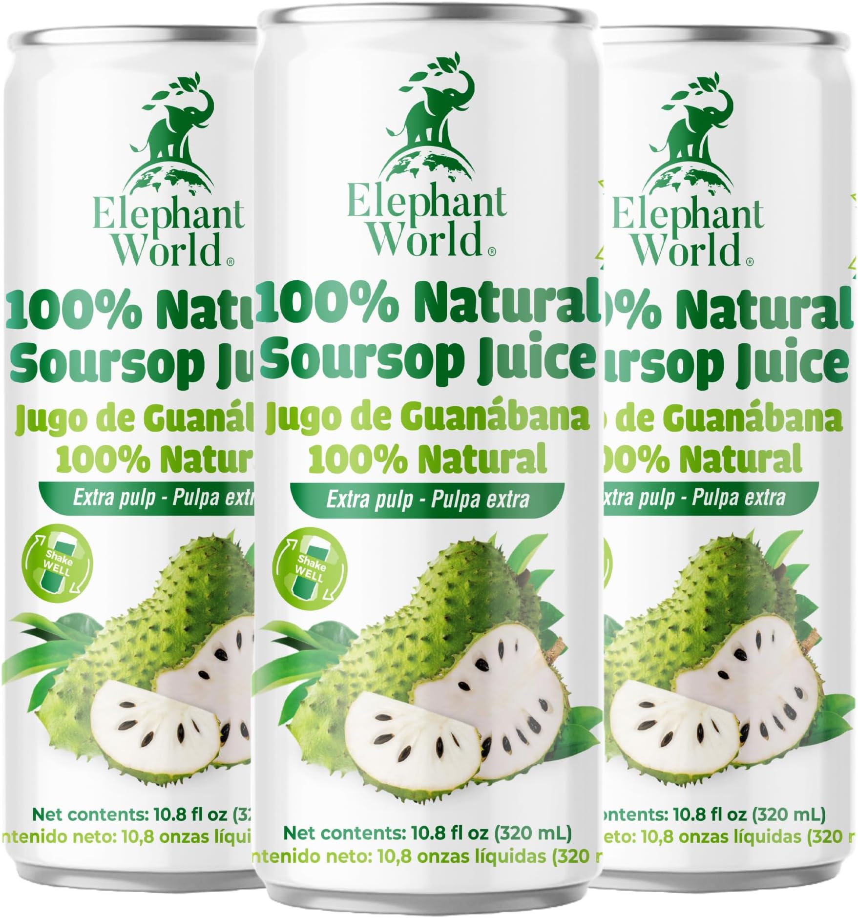 100% Natural Soursop Guanabana Juice 10.8 oz (Pack of 6), Soursop