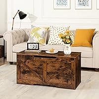 Vista 4 de HOOBRO Storage Bench, 39.4” Retro Wooden Storage Chest with U-Shaped Cut-Out Pull, Safety Hinge, Supports 220 lb and Easy Assembly for Toy Box