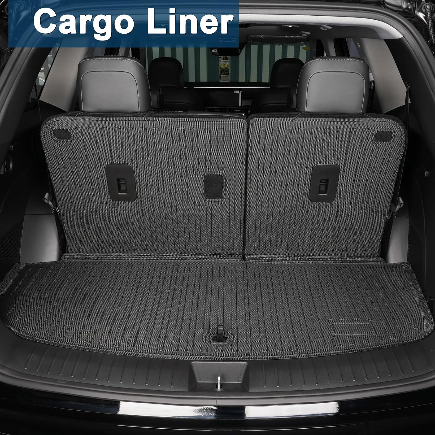 2026 Hyundai Palisade Floor Mats Full Set (Gas Only), TPE All Weather Set for 7/8 Seats Full Coverage, 3D High Edge Design Waterproof Anti-Slip Odorless Protection, Black