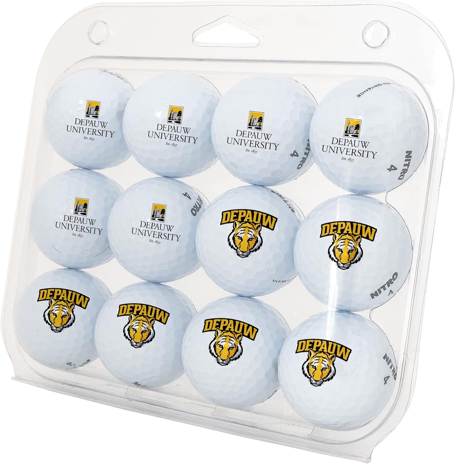 Desert Cactus DePauw University Golf Balls 12 Pack – DU Tigers Full Color Dozen – Officially Licensed Sport Team Accessory
