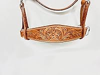 Vista 7 de Sidepull - Brida sin mordazas con tallado a mano de diseñador en banda de cejas y banda de nariz ovalada