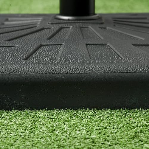 Miniatura 9 de Outsunny 42lbs Resin Patio Umbrella Base, 20" Square Outdoor Umbrella Stand Holder for Parasol Poles 1.26", 1.5", and 1.9" Dia