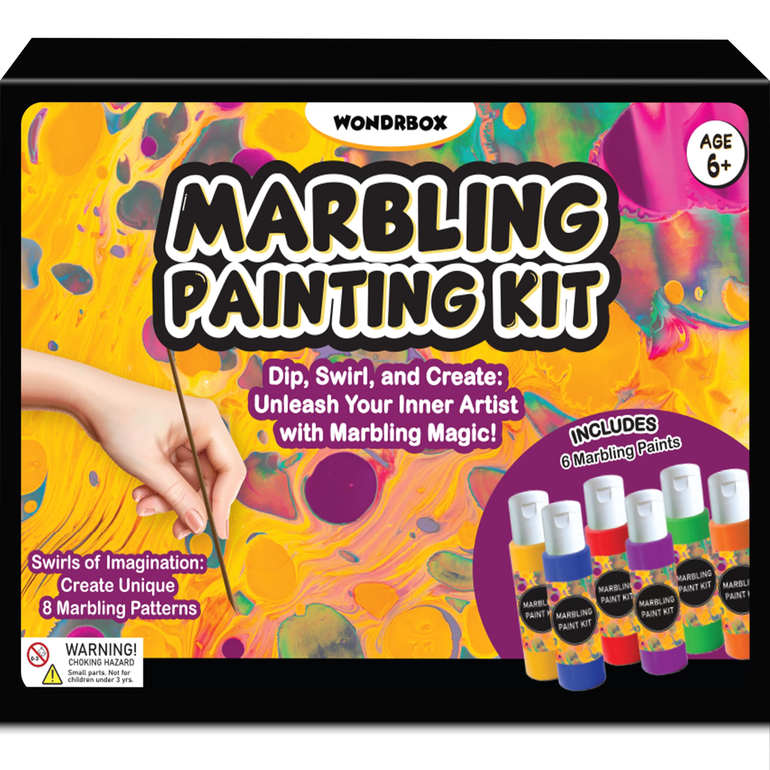 WONDRBOXMarbling Painting Kit Art and Craft Kit for Girls 9-12 Marbling  Painting Kit with Art Supplies Best Birthday Gift for Girls 10